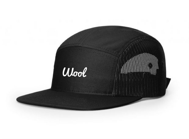 NEW 5 Panel Adjustable Mesh Strapback - Black